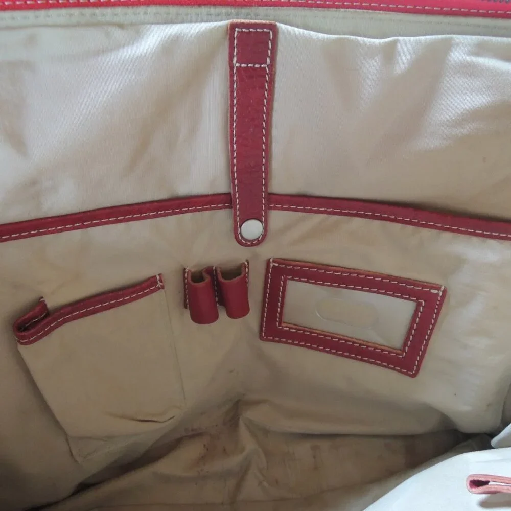 Ellington Red Leather Academia Professional Laptop Shoulder Bag
